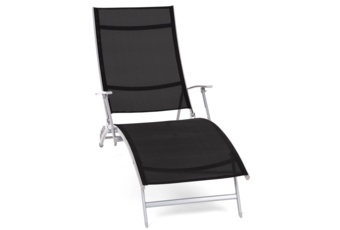 Leżak ogrodowy metalowy Summer Silver / Black