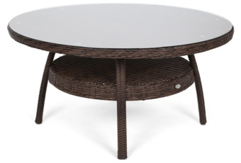 Meble ogrodowe technorattanowe Bristol Round Elegant 150 cm Brown Mat / Brown Melange 6+1