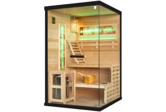 Sauna fińska narożna Nordum Pure 2-osobowa czarna