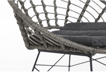 Krzesło technorattanowe Zanzibar Grey / Grey