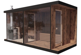 Sauna fińska zewnętrzna TerModula 500 x 210 cm z szatnią