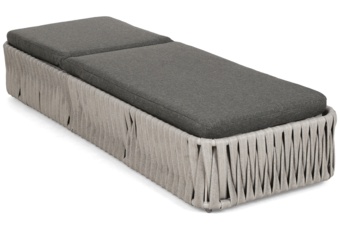 Leżak ogrodowy technorattanowy Samos Cream / Grey Melange