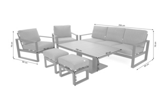 Meble ogrodowe aluminiowe Sorrento Grey / Grey Melange