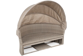 Sofa ogrodowa z baldachimem Sydney Beige / Brown Melange