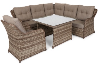 Narożny zestaw mebli ogrodowych Bergamo Ginger / Brown Melange