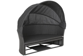 Sofa ogrodowa z baldachimem Sydney Grey / Grey Melange - dla 3 osób - szara Sofa ogrodowa z baldachimem Sydney Grey / Grey Melange