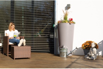 Zbiornik na deszczówkę MPI Rainbowl Flower 150 l szary