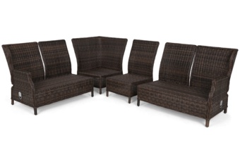 Narożnik ogrodowy technorattanowy Trivento Brown Mat / Brown Melange