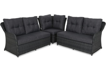 Narożnik ogrodowy technorattanowy Bergamo Grey / Grey Melange