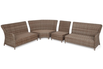 Narożne meble ogrodowe technorattanowe Windsor Ginger / Brown Melange