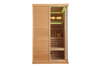 Sauna fińska narożna Nordum Pure One 2-osobowa naturalna