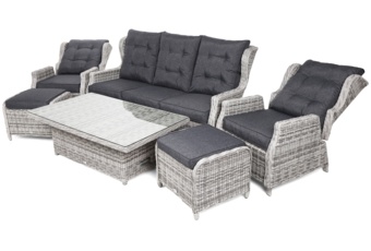 Meble ogrodowe technorattanowe Memfis Light Grey / Grey Melange