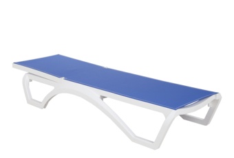Zestaw leżaków ogrodowych Monako White / Blue ze stolikiem 