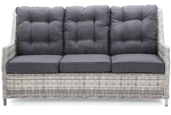 Jasnoszary zestaw wypoczynkowy Alicante dla 5-6 osób z technorattanu - sofa i fotele Meble ogrodowe technorattanowe Alicante Light Grey / Grey Melange