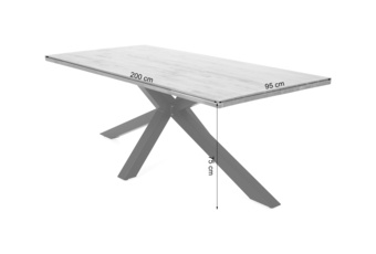 Stół ogrodowy z drewnianym blatem Oregon 200 cm Black / Teak - drewno akacjowe - aluminium Stół ogrodowy z drewnianym blatem Oregon 200 cm Black / Teak