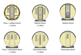 Sauna fińska zewnętrzna Lux Barrelsauna 195 x 200 cm