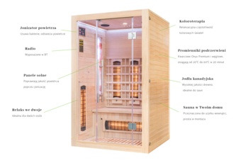 Sauna infrared Nordum Solea 2-osobowa naturalna