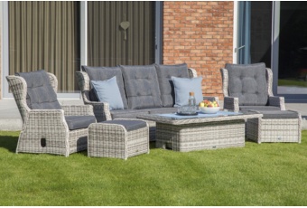 Meble ogrodowe technorattanowe Memfis Grey / Grey Melange