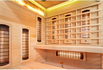 Sauna infrared narożna EP3CRS - 3 osobowa - szara Sauna infrared narożna EP3CRS Grey z panelami solnymi
