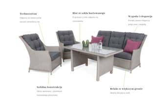 Meble ogrodowe technorattanowe Alicante White / Grey 