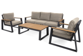 Meble ogrodowe aluminiowe Rimini Dark Grey / Beige Melange