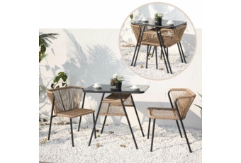 Meble balkonowe technorattanowe Fiuggi Black / Beige