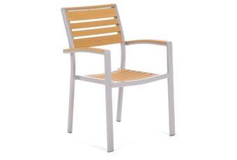 Krzesło aluminiowe Lorenzo Silver / Teak