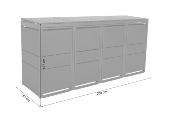 Zabudowa kosza śmietnikowego TOP BOX Premium 4 x 240 l - antracytowy - 4 moduły Zabudowa kosza śmietnikowego TOP BOX Premium 4 x 240 l