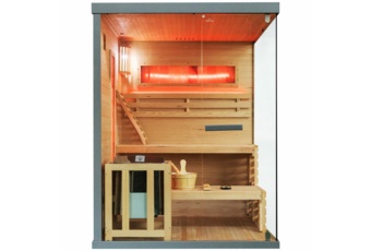 Sauna fińska narożna EP3CS Grey z panelami solnymi