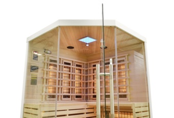Sauna infrared narożna EA3CR - 4 osobowa - biała Sauna infrared narożna EA3CR White z koloroterapią