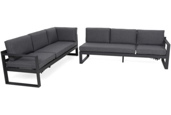 Narożne meble ogrodowe aluminiowe Neapol Comfort Grey / Grey Melange