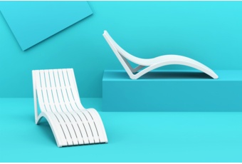 Leżak ogrodowy Siesta Slim White
