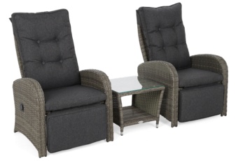 Meble ogrodowe technorattanowe Saloniki Light Grey / Grey