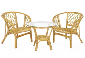 Meble ogrodowe rattanowe Bahama Honey / Cappuccino 2+1