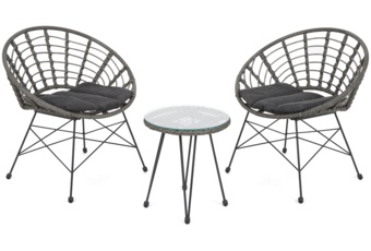 Meble balkonowe technorattanowe Zanzibar Grey / Grey