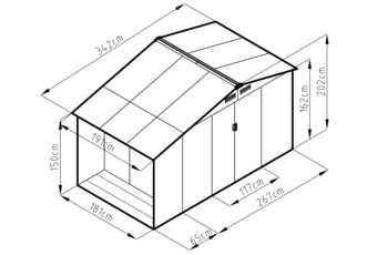 Domek narzędziowy Stockholm 342 x 191 cm Grey z drewutnią