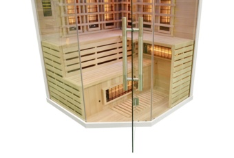 Sauna infrared narożna EA3CR - 4 osobowa - biała Sauna infrared narożna EA3CR White z koloroterapią