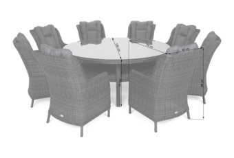 Meble ogrodowe technorattanowe Bristol Round Elegant 180 cm Beige / Beige Melange 8+1 - beżowe - dla 8 osób Meble ogrodowe technorattanowe Bristol Round Elegant 180 cm Beige / Beige Melange 8+1