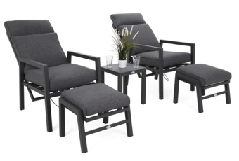 Meble ogrodowe aluminiowe Morton Dark Grey / Grey Melange