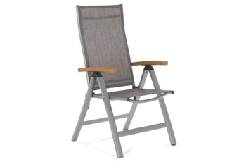 Krzesło ogrodowe aluminiowe Florencja Silver / Teak