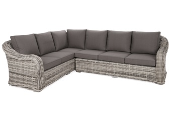 Narożny zestaw mebli ogrodowych Foggia Plus Light Grey / Grey Narożny zestaw mebli ogrodowych Foggia Plus Light Grey / Grey