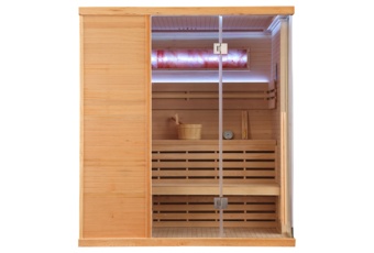 Sauna fińska narożna Nordum Pure One 4-osobowa naturalna