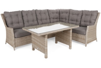 Narożny zestaw mebli ogrodowych prawy Alicante Beige / Beige Melange