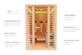Sauna hybrydowa Nordum Combi 2-osobowa naturalna