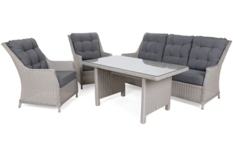 Meble ogrodowe technorattanowe Alicante White / Grey 