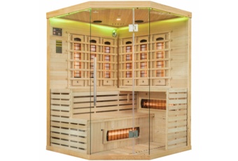 Sauna infrared narożna EA3CR Natural z koloroterapią 4-osobowa