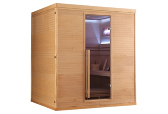 Sauna fińska narożna Nordum Pure One 5-osobowa naturalna