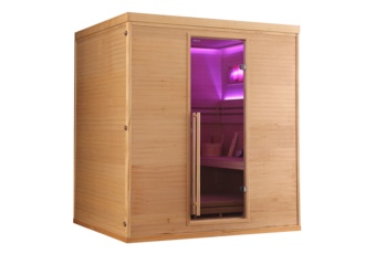Sauna fińska narożna Nordum Pure One 5-osobowa naturalna