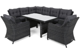 Narożny zestaw mebli ogrodowych lewy California Grey / Grey Melange Narożny zestaw mebli ogrodowych lewy California Grey / Grey Melange