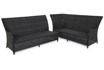 Narożnik technorattanowy prawy Alicante- dla 6 osób - kolor szary Narożnik technorattanowy prawy Alicante Grey / Grey Melange